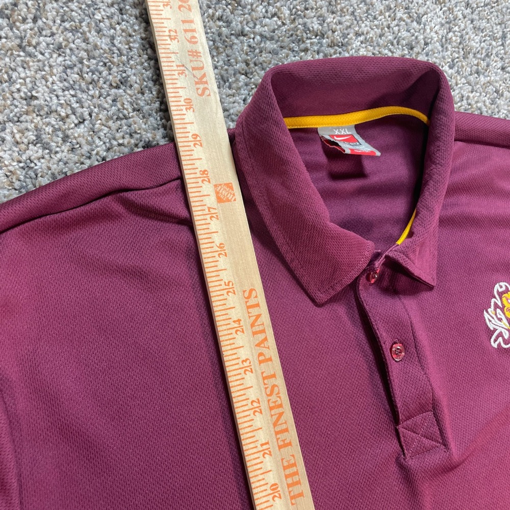 Nike Men's XXL Team Arizona State Sun Devils Polo Shirt Maroon ASU Sparky Mascot - Picture 8 of 9
